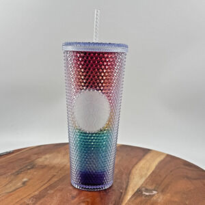 STARBUCKS 2020 Limited Edition Rainbow Studded 24oz Venti Tumbler w Straw PRIDE
